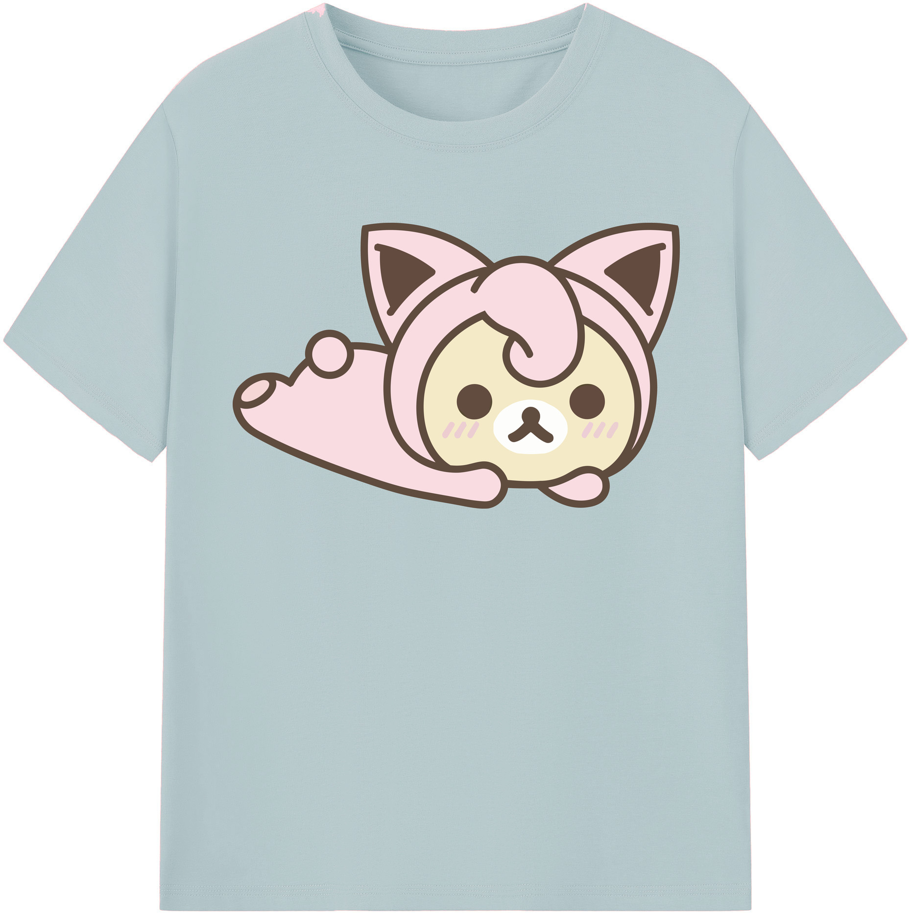 （画像用） リラックマ リラックマ キイロイトリ Rilakkuma Korilakkuma Kiiroitori 綿100％半袖Tシャツ（フロントプリント）